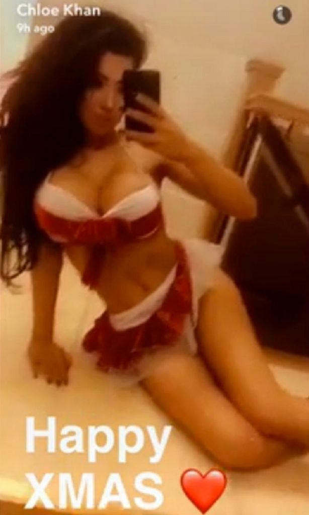 Chloe Khan gets her Christmassy boobs out in most eye-popping outfit YET