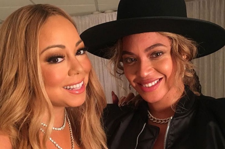 Ultimate diva-off as Mariah Carey and Beyonce pose for backstage selfie