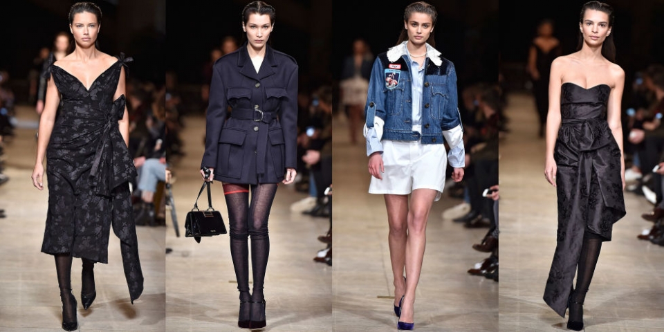 Kendall Jenner, Joan Smalls runway in Miu Miu show at Paris Fashion Week