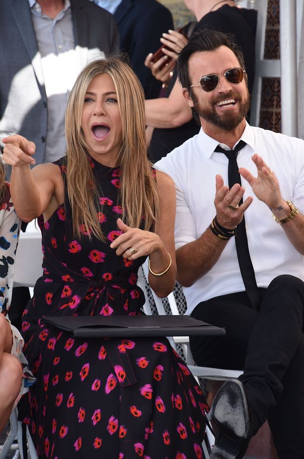 Jennifer Aniston and Justin Theroux are the picture perfect couple at Jason Bateman’s Hollywood Walk of Fame star ceremony