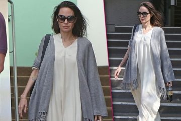 Make up free Angelina Jolie sips on a soda during rare solo outing in Los Angeles