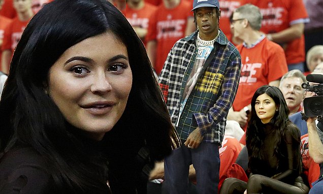 Kylie Jenner sports black bodysuit to NBA playoff game in Houston with baby daddy Travis Scott