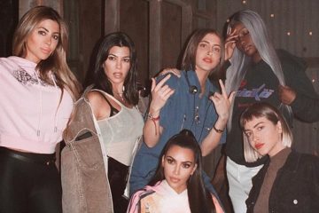 Kim Kardashian poses with gorgeous ‘girl group’ at Kanye West’s party