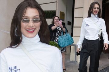 Bella Hadid channels workwear chic as she heads for lunch in Paris