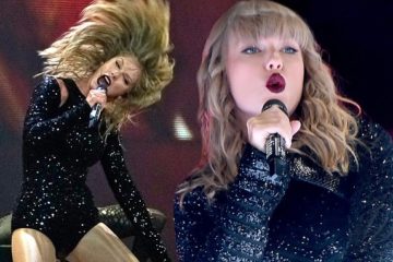 Taylor Swift rocks out in all black bodysuit during Reputation Stadium Tour