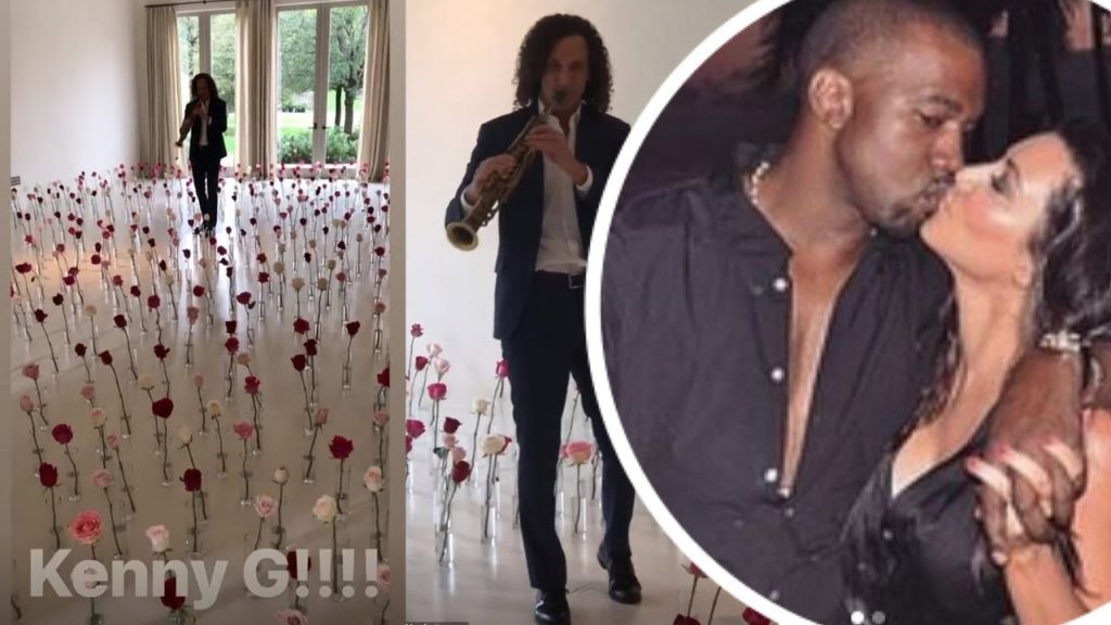 Kim Kardashian delighted when Kanye West decorates their home in roses and has Kenny G perform