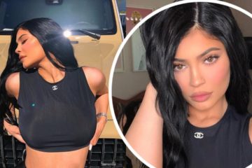 Kylie Jenner wears Chanel crop top as she reclines on her newly repainted beige G-Wagon