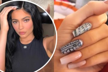 Kylie Jenner nails the billionaire look by getting 0 bills painted on her fingers